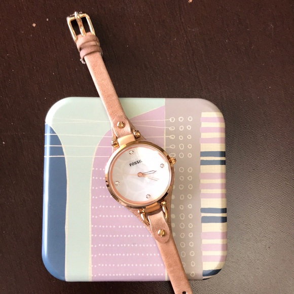 Fossil Georgia Sand Leather Watch - Picture 4 of 8